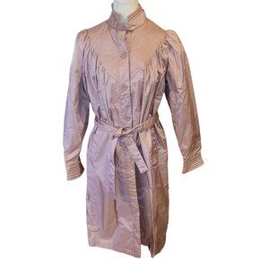Vintage Saxton Hall Women's Size 8 Mauve Rain Jacket Windbreaker Button Front